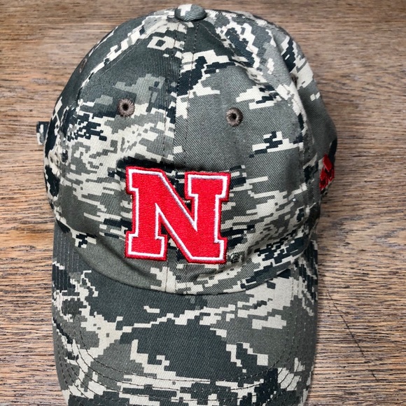 nebraska camo baseball hat